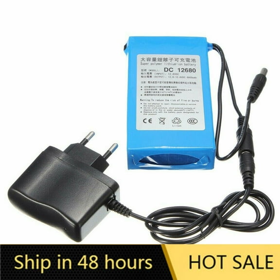 US STOCK 6800mAh DC12680 12V Super Rechargeable Li-ion Battery Pack for Digital Camera Brand New