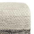 thumbnail image 6 of Simpli Home Macie 18 inch Wide Boho Square Pouf in Grey and White PET Polyester, 6 of 6