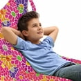 thumbnail image 1 of Floral Lounger Chair Bag, Rhythmic 90's Style Simplistic Retro Flair Drawn Colorful Arrangement, High Capacity Storage with Handle Container, Lounger Size, Hot Pink and Multicolor, by Ambesonne, 1 of 5