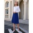 thumbnail image 3 of DARING DIVA Women's Flare A Line High Waist Casual Midi Skirts S Royal Blue, 3 of 6