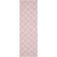thumbnail image 5 of SAFAVIEH Dhurrie Brad Geometric Moroccan Wool Runner Rug, Pink/Ivory, 2'6" x 8', 5 of 9