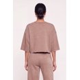 thumbnail image 4 of Women's Acid Wash Oversized Cropped Raw Hem Sweatshirt, 4 of 4