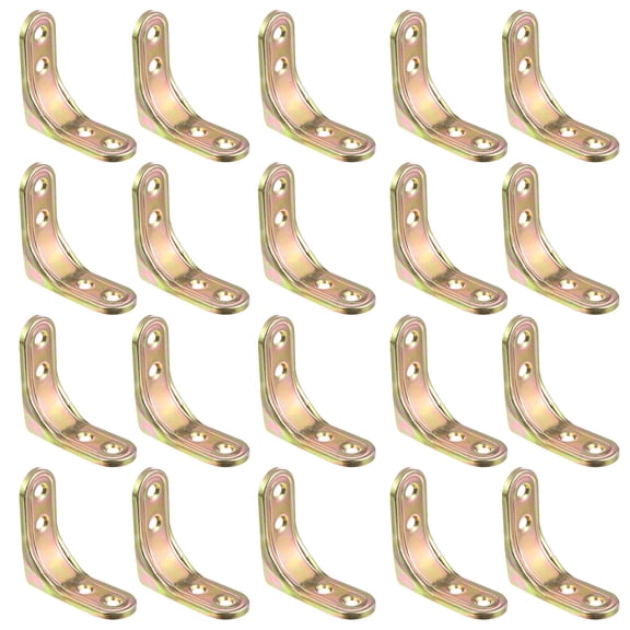 RENACLIPY Heavy Duty L Bracket Corner Bracket Iron Golden 10 Pcs