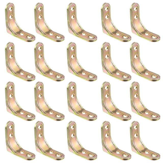 UPGRATOR 20 Pcs Support d'Angle Robuste en Fer Doré pour Menuisiers Anti-Rouille
