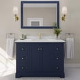 thumbnail image 2 of Wyndham Collection 48" Square-Sink Wood Single Bathroom Vanity in Blue, 2 of 6
