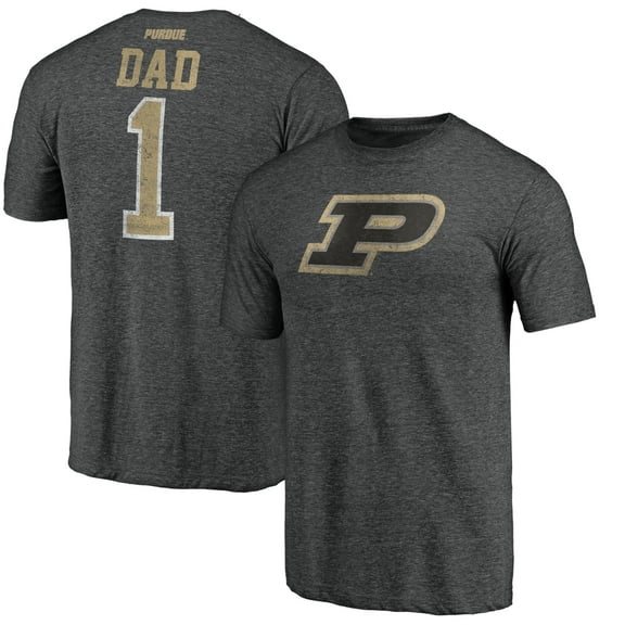 Men's Charcoal Purdue Boilermakers Greatest Dad Logo Tri-Blend T-Shirt