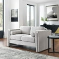 thumbnail image 2 of Loveseat Sofa Couch, Light Grey Gray, Fabric, Living Kitchen Cafe Bistro Hospitality Restaurant, Modern Contemporary HB34797, 2 of 9