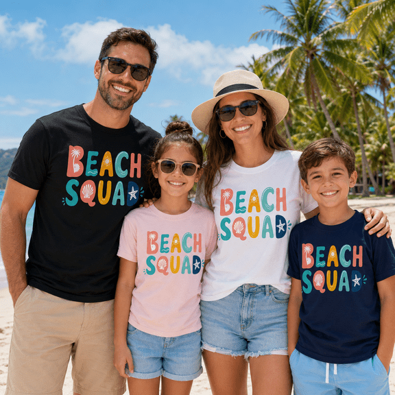 Beach Squad Tee, Matching Family Beach Shirts, Summer Holiday Outfit, Family Vacation Clothing, Beach Party Shirt