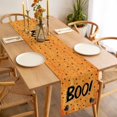 thumbnail image 3 of Orange BOO Halloween Table Runner - 120 Inch Long, Kitchen Dining Table Runner Dresser Scarves, Cute Ghost Spooky Star Moon Dots Farmhouse Decor for Coffee Tables Wedding Party Banquet, 3 of 8