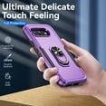 thumbnail image 5 of Decase for Google Pixel 9A Rugged Case with Ring Holder, Shockproof Phone Case Rugged Heavy Duty Cool Cover,Military Grade Drop Protection,Kickstand Cover for Google Pixel 9A,Purple+Black, 5 of 10