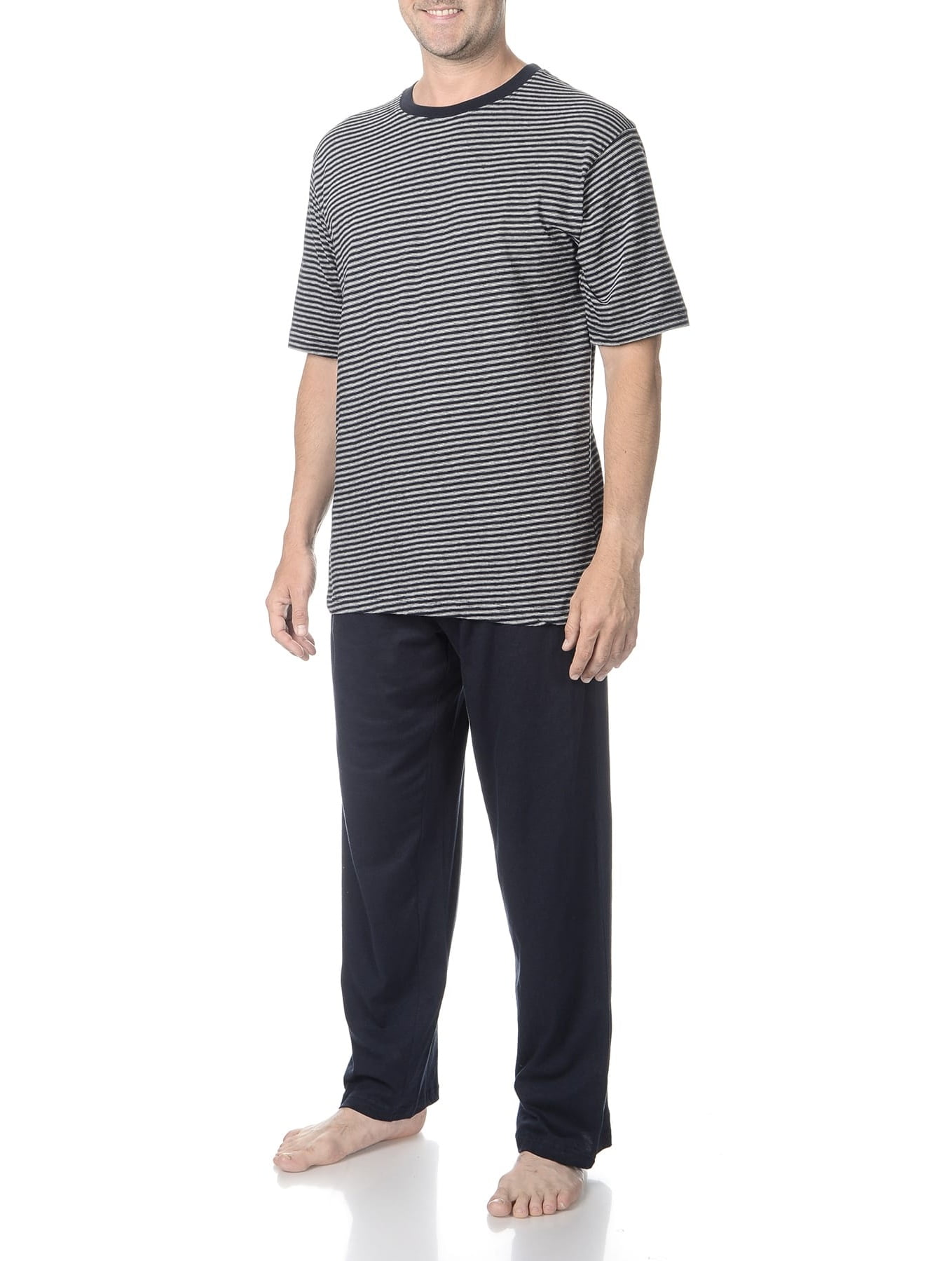 Hanes - Hanes Mens Short Sleeve Jersey Knit 2 Piece Pajama Sleep Lounge ...