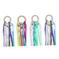 thumbnail image 3 of OUNONA Ribbon Wand 4Pcs 25Cm Colorful Random Cheerleading Bell Prop Wooden Round Handle For Oriental Dance 9.8In, 3 of 6