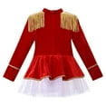 thumbnail image 6 of JanJean Girls Circus Drummer Band Costume Halloween Bodysuit Mesh Tutu Dance Dress Leotard for Red 4, 6 of 7