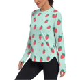 thumbnail image 2 of FORMRS Womens Long Sleeve Shirts UPF 50+ Sun Protection Quick Dry Fishing Hiking Tops, Size S-2XL, Green Strawberry, 2 of 8