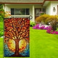 thumbnail image 4 of America Forever Stained Glass Tree House Flag,  Double Sided, Vibrant Fall Tree with Sun, Tree of Life, Autumn Seasonal Outdoor Flags for Yard, Lawn, and House, 4 of 8