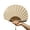 Creamy White, variant on Frame Shell Pattern Fan Elegant Cotton Fabric Handheld Cooling Fan For Indoor or Outdoor Use