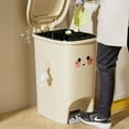 thumbnail image 4 of Osdhezcn Creamy Home Trash Bin with Hand and Foot Pedal, Large Capacity for Waste Management Waste Bin, 4 of 9