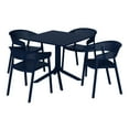 thumbnail image 2 of WestinTrends Playa 5-Piece Outdoor Resin Square Patio Dining Table Set with Stackable Patio Dining Chairs, Navy Blue, 2 of 13