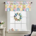 thumbnail image 3 of Valance Curtains for Kitchen Windows Spring Easter Eggs White Rabbit Rod Pocket Valance Cute Bunny Colorful Checker Short Window Curtain Topper for Bedroom Living Room Bathroom 42x12in,1&nbsp;Panel, 3 of 9