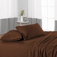 thumbnail image 2 of CCNY Family King Size Egyptian Cotton Bed Sheets 600 TC 4pc Sheet Set Chocolate Striped 18 Inch Deep Pocket, 2 of 6