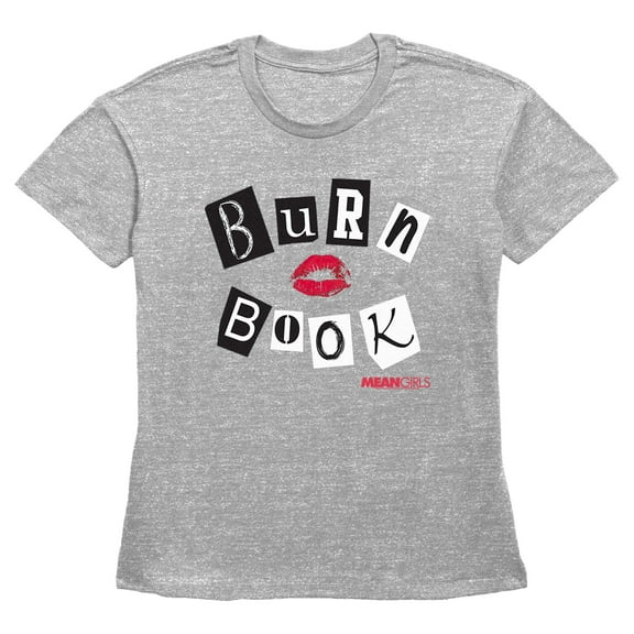 Women's Mean Girls Burn Book Graphic Tee Heather Gray Small