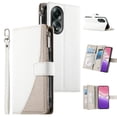 thumbnail image 3 of Funda cartera GANGXUN para OPPO A58 4G , cuero PU con tarjetero, cremallera, correa de mano, soporte y protección 483°, 3 of 6