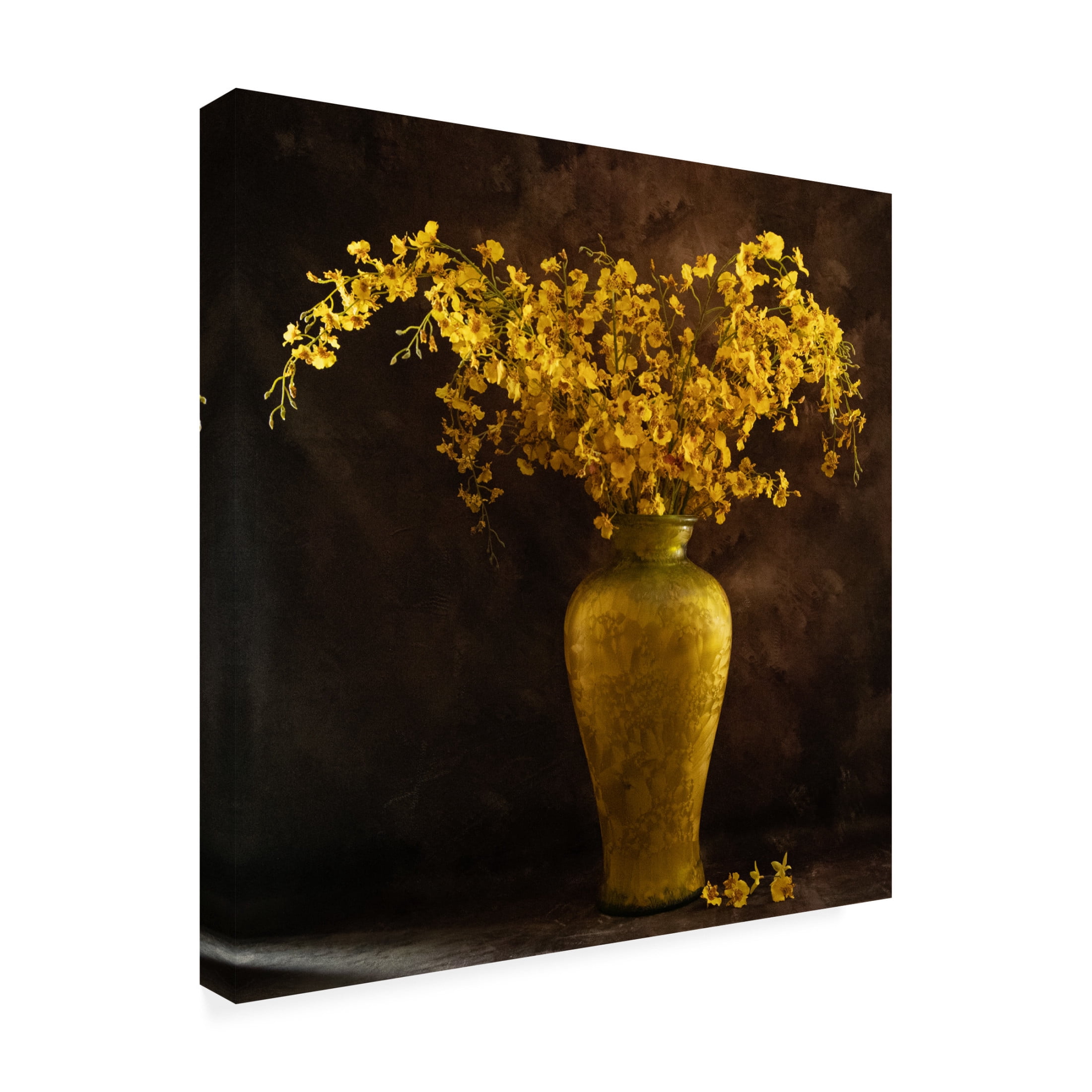 Canvas Wall Art - Lm Meng 'Yellow Vase' Wall Art for Living Room, Bedroom, or Office Décor by Trademark Fine Art - 14 x 14 Inches