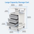 thumbnail image 5 of Joreek Rolling Medical Cart with Wheels and Drawers Mobile Trolley Carts Professional Ultrasound Cart with Caster Wheels for Hospitals, Offices, 5 of 8