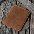 thumbnail image 3 of FOXHACKLE Slim Leather Card Holder for Men & Women | Bifold RFID Blocking Thin Credit Card Case Wallet | Minimalist Small Card Wallet | Light Brown, 3 of 4