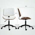 thumbnail image 3 of HOMCOM Home Office Chair No Arms with Wheels, 360 Swivel Desk Chair, White, 3 of 8