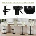 thumbnail image 4 of Daluvenix Modern Bar Stools Set of 3, Adjustable Swivel Counter Height Bar Chairs with Back, Faux Leather Upholstered for Kitchen Island, White, 4 of 7
