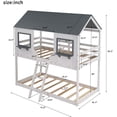 thumbnail image 7 of Harper & Bright Designs Twin Over Twin Wooden House Bed, Bunk Bed with Playhouse, White, 7 of 7