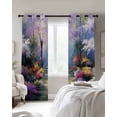 thumbnail image 2 of Colorful Forests Blackout Curtains 45 Inches Long, Kitchen Black Out Window Treatments, Spring Oil Painting Flower Nature Landscape Thermal Lined Drapes for Small Window with Grommet 42"x45", 2 of 8