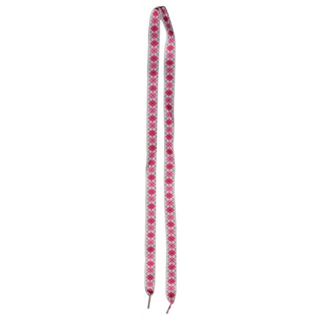 Lacets Plats Argyle 2 Paires (4 Pcs) - Blanc/rose