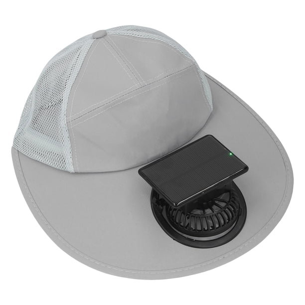 Sombrero De Ventilador Solar, Fuente De Alimentación Doble Silenciosa De Alta Potencia, Fuerte Fuerza Del Viento, Enfriamiento, Sombrero De Ventilador Solar Recargable Por USB,
