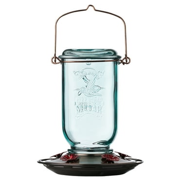 More Birds Mason Jar Hummingbird Feeder, 25 oz Nectar Capacity, Bronze