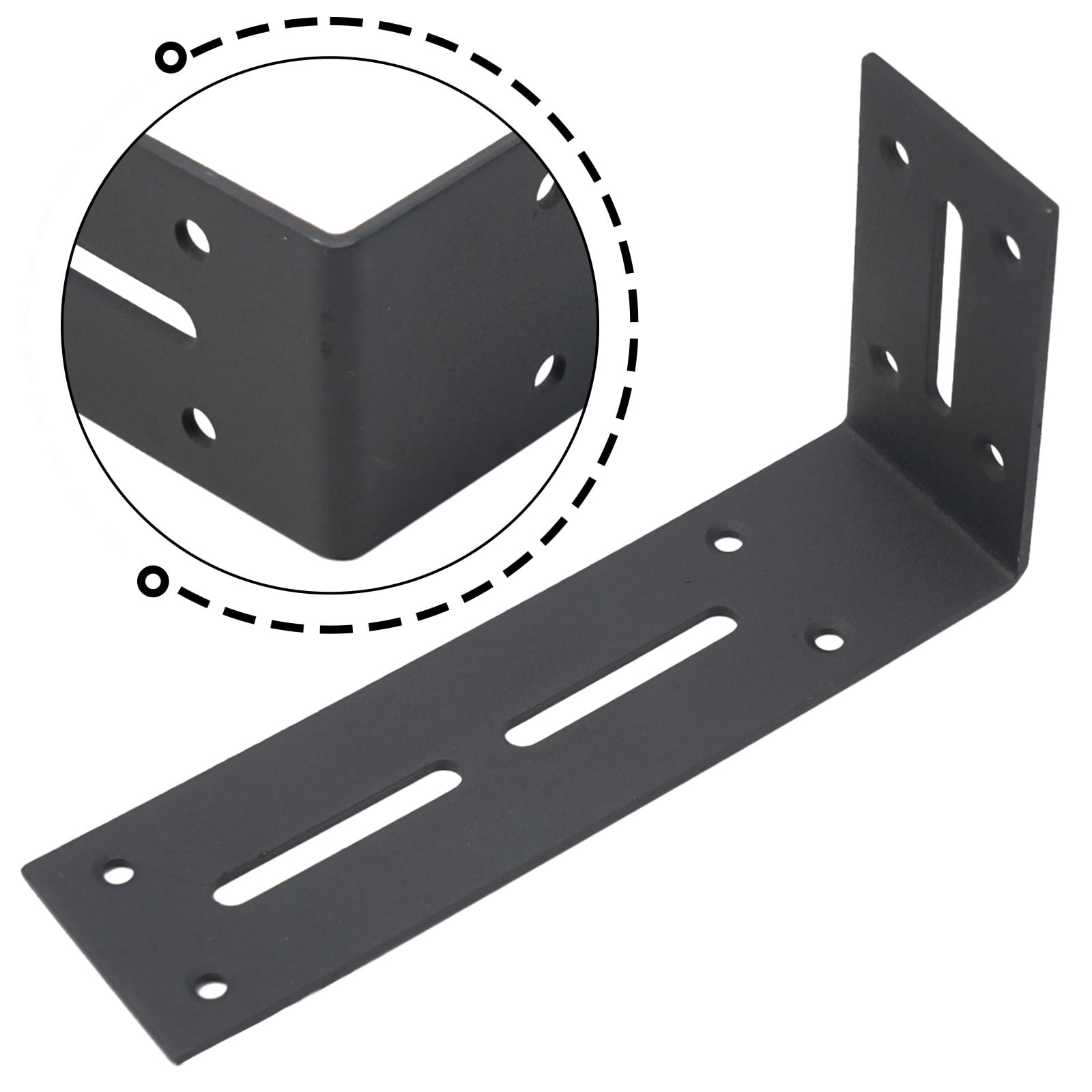 Lylong Home Essentials 1Pcs Heavy Duty Industrial L Shape Adjustable Corner Shelf Brackets Black