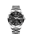 thumbnail image 1 of Reloj De Cuarzo Casual De Acero Impermeable Para Hombre Xtellar Plateado Negro, 1 of 4