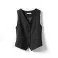 thumbnail image 2 of GEWSEY Women's Fully Lined 4 Button V-Neck Economy Dressy Suit Vest Waistcoat (Black, XXL), 2 of 4