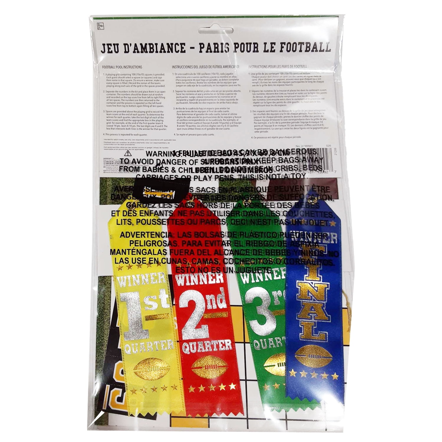 Amscan - - FOOTBALL POOL GAME W/ RIBBONS (6/120)