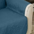 thumbnail image 3 of Great Bay Home Medallion Stitched Reversible Washable Pet Furniture Protector  (Sofa, Smoke Blue / Ivory), 3 of 9