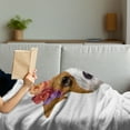 thumbnail image 3 of Jack Russell Soft Flannel Fleece Throw Blanket, Colorful Design with Blossoming Floral Wreath Dog Puppy Portrait Watercolor, Cozy Plush for Indoor and Outdoor Use, 50" x 70", Multicolor, by Ambesonne, 3 of 5