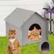 thumbnail image 1 of Casa Para Gato Exterior refugio portátil impermeable para gatos callejeros diseño resistente al viento material pp fácil de montar con cojín adecuado papel corrugado, 1 of 10