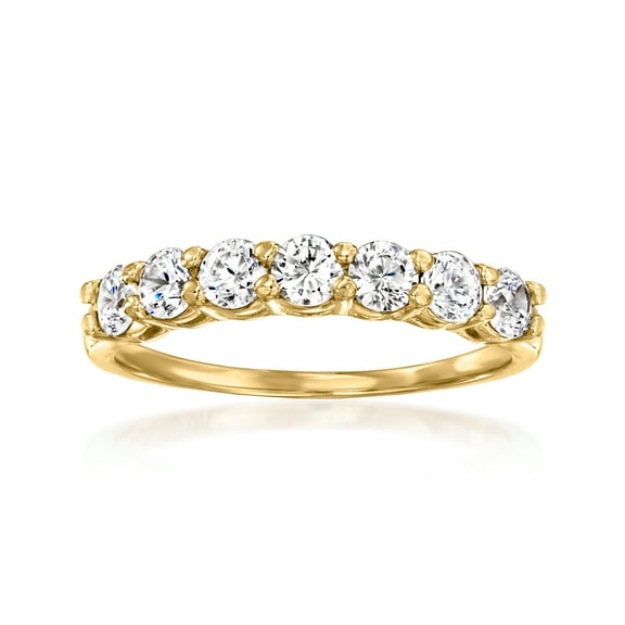 Ross-Simons 1.00 ct. t.w. CZ 7-Stone Ring in 14kt Yellow Gold, Women's, Adult