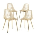 thumbnail image 3 of CangLong Modern Metal Legs Dining Chairs, Amber Transparent (Set of 4), 3 of 6