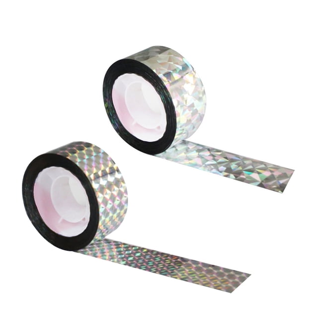 2 rollos de cinta repelente de pájaros de 80 m (260 pies), cinta repelente de pájaros con flash para disuadirlos, para exteriores