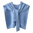 thumbnail image 2 of CXHEGBEJ Sweater Shawl Wraps for Women Sweater Knitted Knotted Shawls Casual Scarf Cape Shoulder Tops Scarf Fashion Wrap Versatile Layering Piece For Daily Travel Blue, 2 of 2