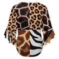 thumbnail image 6 of African Animal Skin Textures Collage Women's V-Neck Blouse With 3/4 Ruffled Bell Sleeves Casual Top Ladies Blouses, 6 of 7