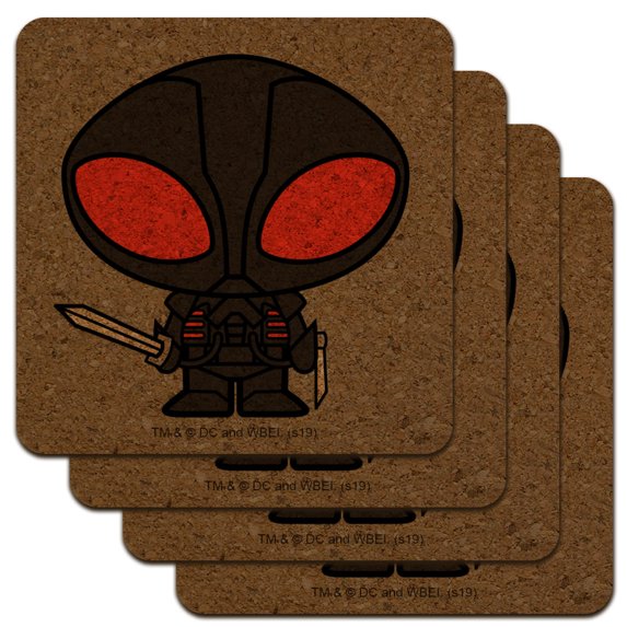 Aquaman Movie Black Manta Chibi Character Low Profile Novelty Cork Coaster Set