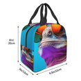 thumbnail image 3 of Easygdp Lizard With Sunglasses Colorful Bolsa Térmica Premium - Tela Oxford Impermeable, Gran Capacidad, Bolsillo Frontal, Unisex para Trabajo, Escuela, Actividades al Aire Libre y Picnics, 3 of 8